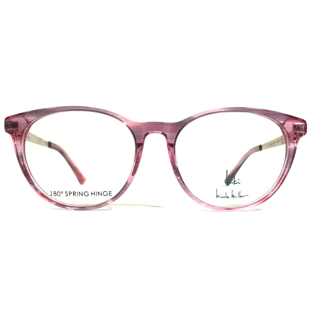 Nicole Miller Eyeglasses Frames ELLA C02 Clear Pink Horn Gold Round 48-15-125